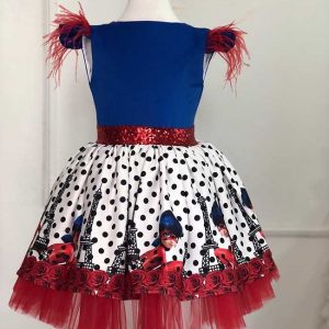 Vestito a tema Ladybug per bambine con dettagli in tulle