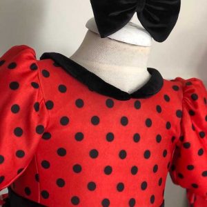 Gonna in tulle rosso dell’abito a tema Minnie
