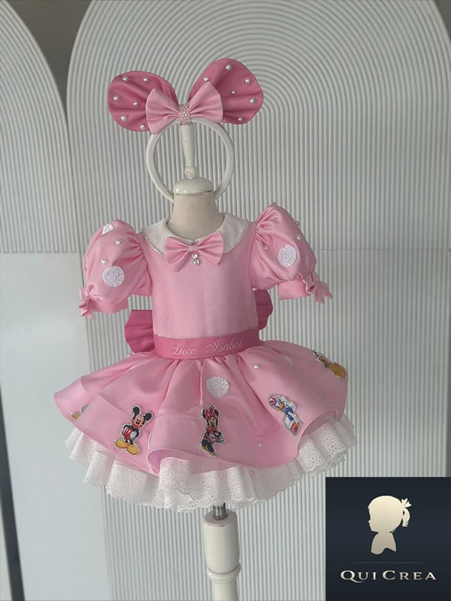 Abito rosa con fiocco Minnie Mouse - Vista generale
