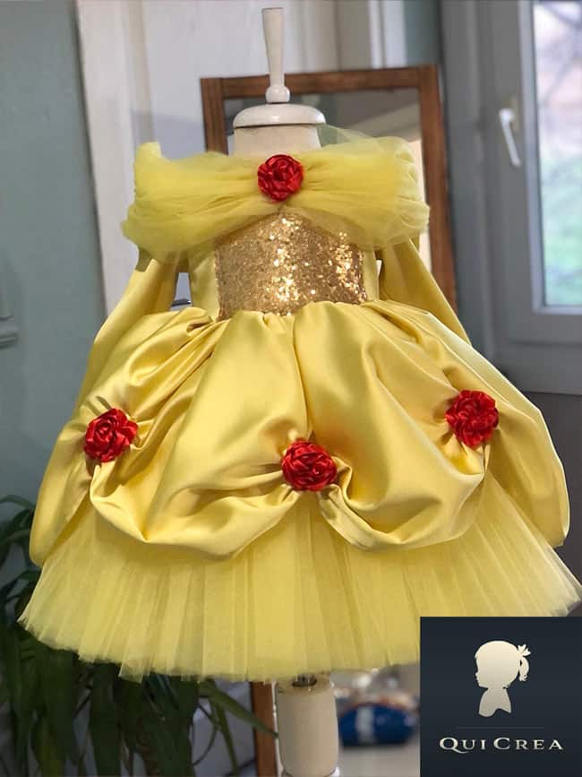 Costume principessa Belle bambina - Vista completa