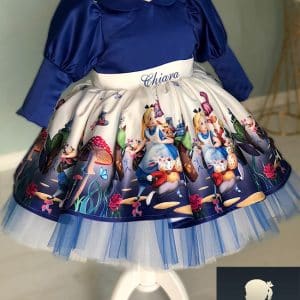 Vestito Alice nel Paese delle Meraviglie Bambina vista frontale