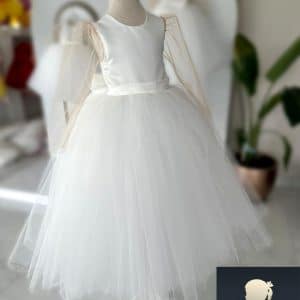 Vestito damigella bambina in tulle - vista frontale
